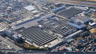 An aerial picture shows the  Daihatsu headquarters in Ikeda, Osaka Prefecture 
Pic:AP