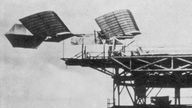 A failed launch of a flying machine in 1903. Pic: Rex/Granger/Shutterstock