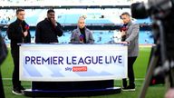 Sky Sports presenters Gary Neville, Izzy Christiansen, Micah Richards and David Jones