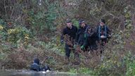 Police teams during the search for Gaynor Lord