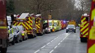 Fire engines and ambulances on Seagrave Road in Fulham, west London, as firefighters tackle a blaze at London Oratory School. An atrium is alight in the four storey building, the fire brigade said. Picture date: Wednesday December 27, 2023.