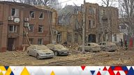 Pic: AP
Apartment buildings are seen damaged after a Russian attack in Odesa, Ukraine, Friday, Dec. 29, 2023. (AP Photo/Artem Perfilov)