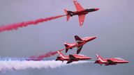 Red Arrow pilots in action
