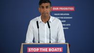 Prime Minister Rishi Sunak speaking during a press conference at Western Jet Foil in Dover, as he gives an update on the progress made in the six months since he introduced the Illegal Migration Bill under his plans to "stop the boats". Picture date: Monday June 5, 2023.
