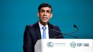 Rishi Sunak delivers a national statement at COP28