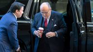 Former Mayor of New York Rudy Giuliani arrives at the federal courthouse in Washington (Pic: AP)