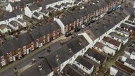 Stoke-on-Trent, with rows of terrace housing