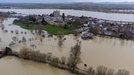 Flooding around Tewkesbury Abbey after heavy rain from storm Gerrit. Picture date: Friday December 29, 2023.