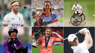 Clockwise from top left: Stuart Broad, Katarina Johnson-Thompson, Alfie Hewett, Rory McIlroy, Mary Earps, Frankie Dettori 