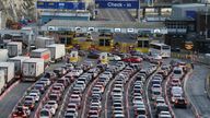 Traffic queues for ferries at the Port of Dover in Kent as people travel to their destinations for the Christmas period. Picture date: Saturday December 23, 2023.