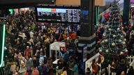 Passengers at Euston station, London, as Christmas getaway chaos is expected to continue as the backlog from the suspension of cross-Channel rail services begins to clear and the weather remains unsettled. Picture date: Friday December 22, 2023.