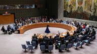 Members of the United Nations Security Council vote on a proposal to demand that Israel and Hamas allow aid access to the Gaza Strip - via land, sea and air routes - and set up U.N. monitoring of the humanitarian assistance delivered, during a meeting at the U.N. headquarters in New York, U.S., December 22, 2023. REUTERS/David Dee Delgado