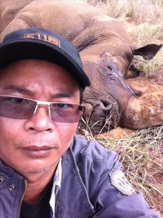 Chumlong Lemtongthai, in a picture authorities used to prove he was illegally hunting rhinos. Pic: BBC Studios/Sky
