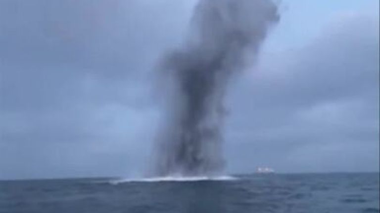 Bomb detonates off coast of Denmark