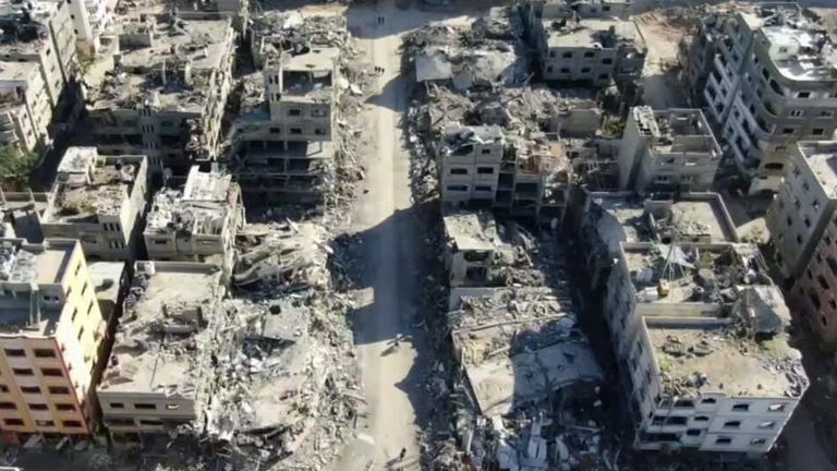 Drone footage shows northern Gaza