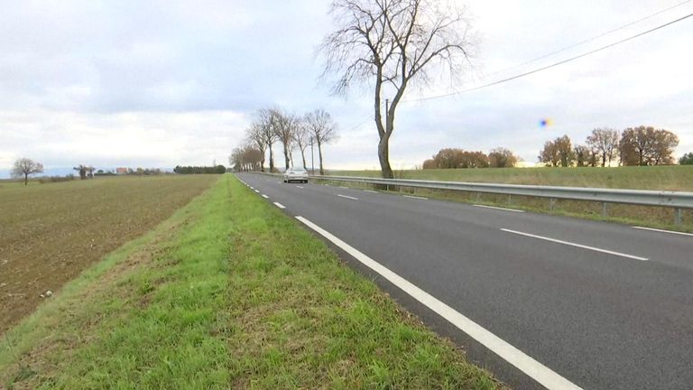 Views of the road in Toulouse where Alex Batty was found. (Screengrab from Alan Parsons package)