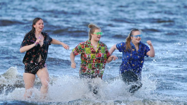The Ayrshire Cancer Support Boxing Day Dip at Ayr Beach 