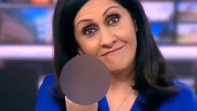 BBC Newsreader Maryam Moshiri accidentally goes to air making a rude gesture