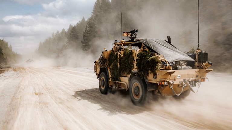 A British Jackal 2 reconnaissance vehicle from the Light Dragoons, travels across a training area in Estonia...Personnel from all three services of the UK Armed Forces are deployed in Estonia, carrying out exercises and operations as part of our commitment to NATO...More than 1,500 troops have been deployed for Exercise Spring Storm, demonstrating the reinforcement of the UK-led NATO enhanced Forward Presence (eFP) Battlegroup to Brigade-sized strength...14,000 personnel from 11 NATO countries will demonstrate interoperability in multi-domain training scenarios as part of the exercise.. .More than 1,500 UK troops are set to train alongside thousands of personnel from NATO Alliance countries, as part of a major exercise in Estonia.. .Exercise Spring Storm is the largest annual military exercise involving the UK-led NATO enhanced Forward Presence Battlegroup, comprised of both UK and French forces, with more than 14,000 personnel due to take part from 11 NATO countries.. .At last year...s NATO summit, the UK c