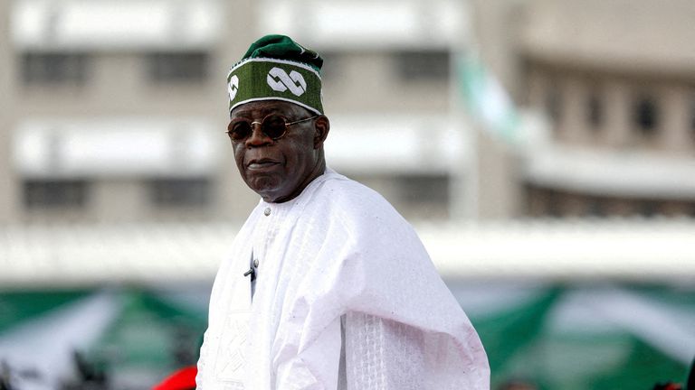 FILE PHOTO: Nigeria's President Bola Tinubu looks on after his swearing-in ceremony in Abuja, Nigeria May 29, 2023. REUTERS/Temilade Adelaja/File Photo
