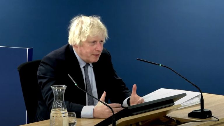 Boris Johnson gives evidence at the Covid inquiry