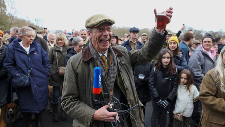 Nigel Farage, GB News presenter and former leader of Britain's Brexit Party. Pic: Reuters/Hollie Adams
