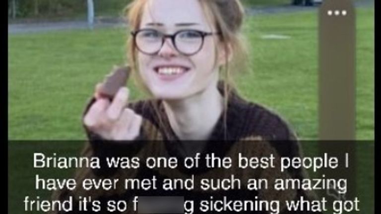 Girl X posted a tribute to Brianna after allegedly murdering her