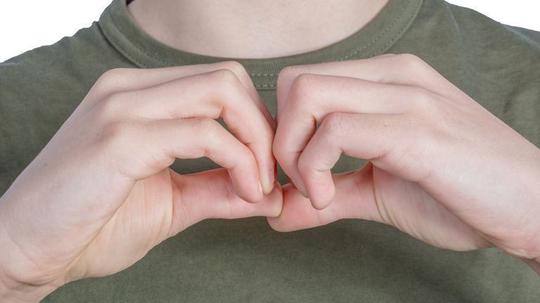 British Sign Language for the letter B