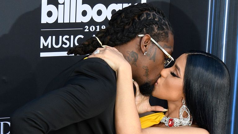 Cardi B and Offset at the 2019 Billboard Music Awards. Pic: Damairs Carter/MediaPunch /IPX