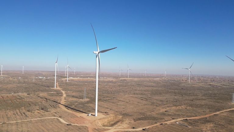 Wind turbines are commonplace in parts of China