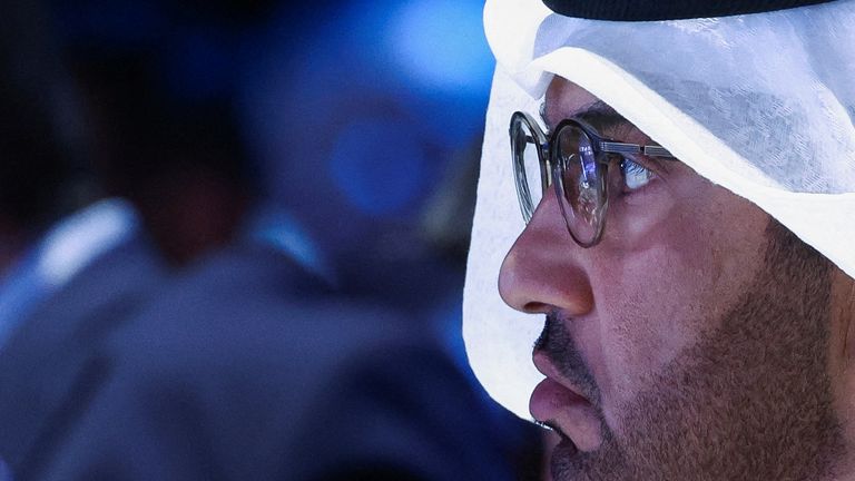 FILE PHOTO: United Arab Emirates Minister of Industry and Advanced Technology and COP28 President Sultan Ahmed Al Jaber attends Abu Dhabi International Progressive Energy Congress (ADIPEC), in Abu Dhabi, United Arab Emirates, October 2, 2023. REUTERS/Amr Alfiky/File Photo