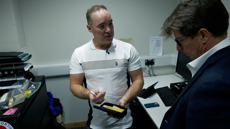 Birmingham health worker Steve Whitby visits addicts in jail cells. Pic: Andy Portch