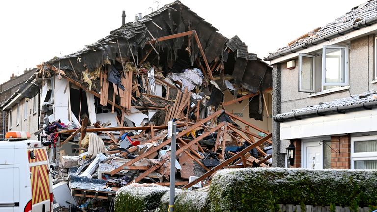 The scene on Baberton Mains Avenue, Edinburgh, after an 84-year-old man has died following an explosion at a house on Friday night. Picture date: Saturday December 2, 2023.