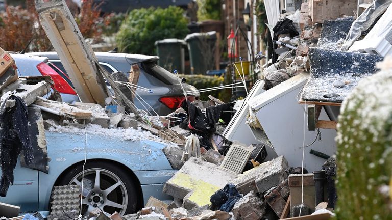 The scene on Baberton Mains Avenue, Edinburgh, after an 84-year-old man has died following an explosion at a house on Friday night. Picture date: Saturday December 2, 2023.