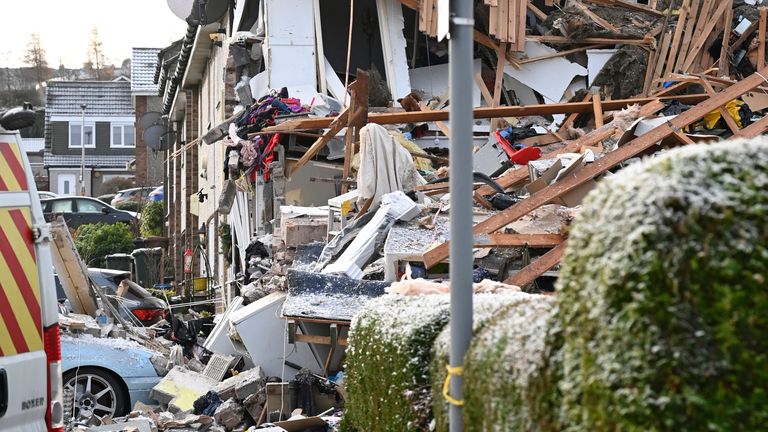 The scene on Baberton Mains Avenue, Edinburgh, after an 84-year-old man has died following an explosion at a house on Friday night. Picture date: Saturday December 2, 2023.