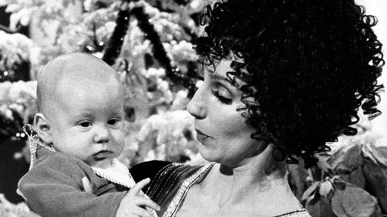 Cher with her son Elijah Blue in 1976 Pic: AP