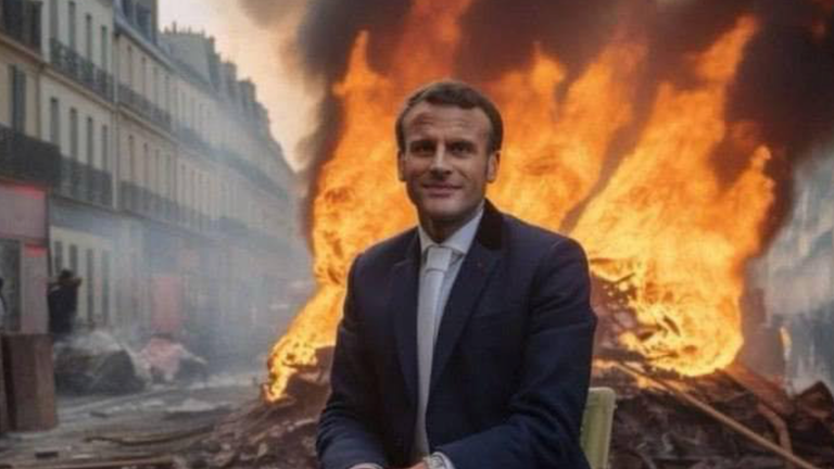 An AI-generated image of Emmanuel Macron. Pic: Full Fact