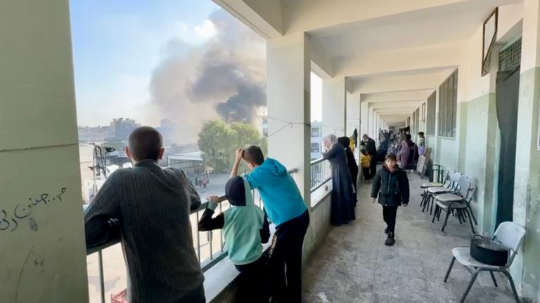 Smoke near the Jabilia camp in Gaza 