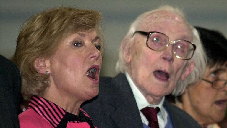 Glenys Kinnock MEP with former Labour leader Michael Foot in 2002