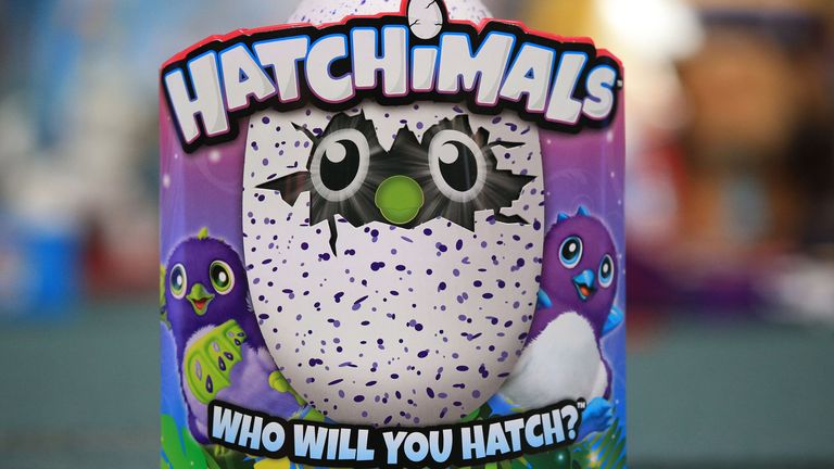Hatchimals on display at the DreamToys 2016 event held at St Mary&#39;s Church, Marylebone, London.