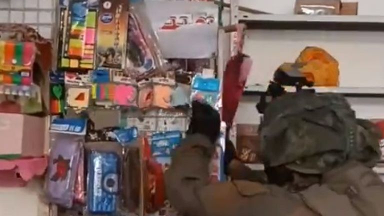 IDF troops in shop
