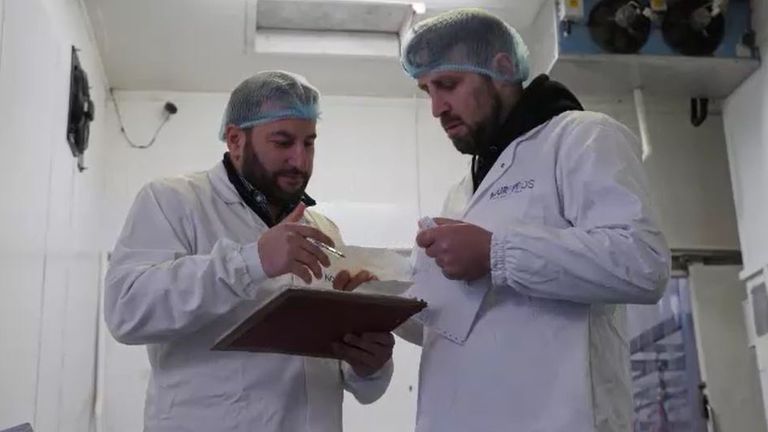 Mohammed Cherbatji, left, runs a meat business with his brother 