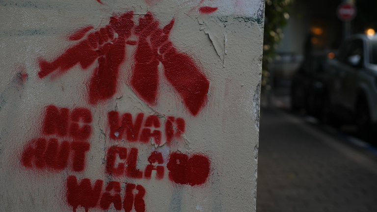 An anti-war slogan on the streets of Israel. 