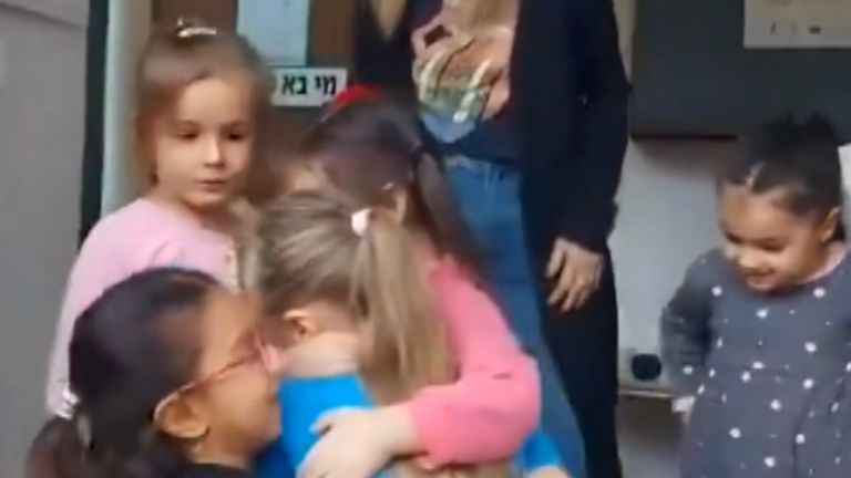 Israeli hostage is reunited with school friends