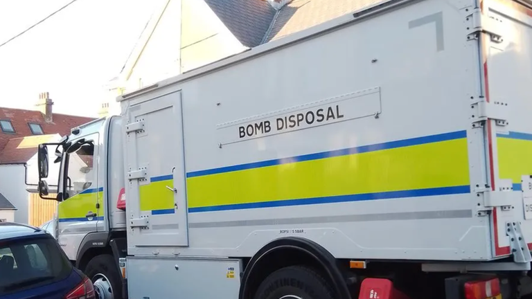 The bomb disposal unit in Mr Edwards's street