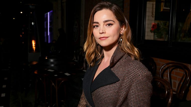 Jenna Coleman attends the Chanel Metiers d&#39;Art show in Manchester Thursday, Dec. 7, 2023. (Photo by Vianney Le Caer/Invision/AP)