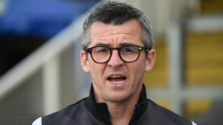 Joey Barton as Bristol Rovers manager (14-04-2023). Pic: PA