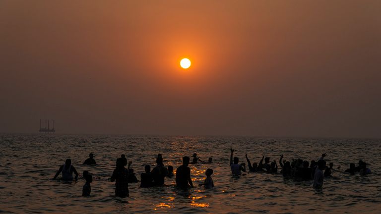 Juhu Beach on the Arabian Sea in Mumbai, India