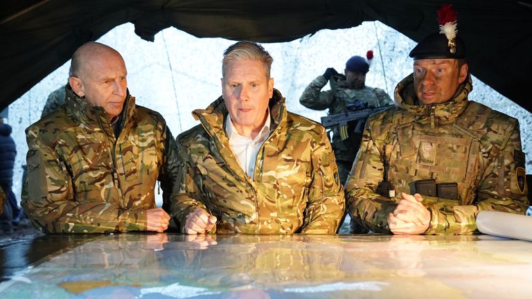 Labour leader Sir Keir Starmer has been visiting British troops at the Tapa Nato base in Estonia