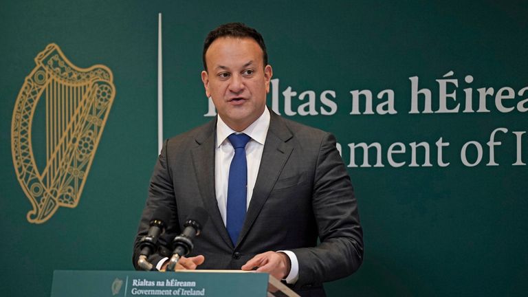 Taoiseach Leo Varadkar speaks to the media 
